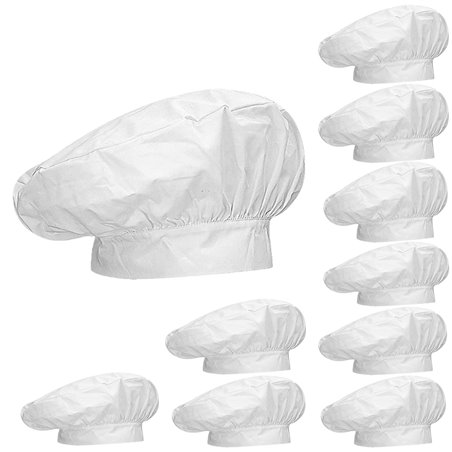 Package 10 Units - FRENCH HAT KITCHEN HAT CHEF COOK BREAST CHEF HAT SHAPE MUSHROOM Ref.918 Food Service Uniforms