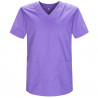 WORK CLOTHES UNISEX PEAK COLLAR SHORT SLEEVES Medical Uniforms Scrub Top- 817