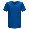 WORK CLOTHES UNISEX PEAK COLLAR SHORT SLEEVES Medical Uniforms Scrub Top- 817