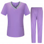 WORK ELASTIC CLOTHES LADY UNIFORMS Unisex Scrub Set – Medical Uniform with Top and Pants - Ref.G7184