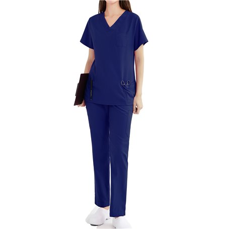 WOMEN'S SANITARY UNIFORMS (94% Polyester, 6% Spandex) Scrub Set – Medical Uniform with Top and Pants - Ref.003-5501 Casaca