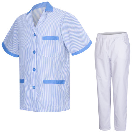 ABBIGLIAMENTO LAVORO UNISEX Uniforme Medica con Camice e Pantaloni - Uniformi Mediche Camice Uniformi sanitarie - Ref.T8208 U...