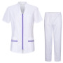 Conjunto de avental para mulheres - uniforme médico com blusa e calça 702-8312