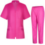 Conjunto de avental para mulheres - uniforme médico com blusa e calça 712-8312