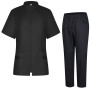 Conjunto de avental para mulheres - uniforme médico com blusa e calça 712-8312