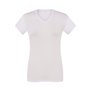 Women's short-sleeved V-neck t-shirt to sublimate. 100% polyester. Cotton touch.