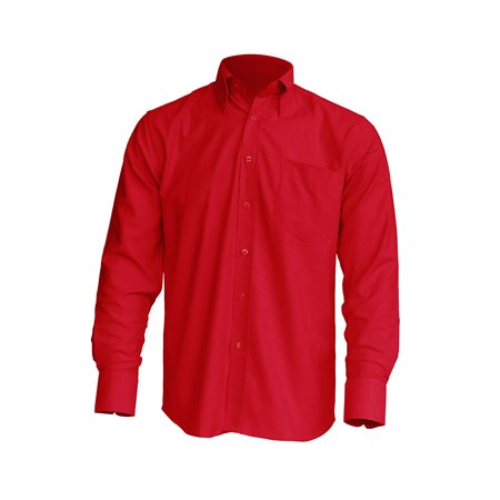 Langarm-Shirt. Knöpfe am Kragen Fronttasche - Hemd Popeline Camisas
