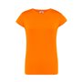 Kurzärmliges Damen-T-Shirt mit Rundhalsausschnitt aus 100 % einlaufvorbehandelter Baumwolle