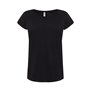Women's basic short-sleeved t-shirt with V-neck and urban style