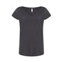 T-shirt básica de mulher de manga curta com decote em V e estilo urbano