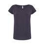 Women's basic short-sleeved t-shirt with V-neck and urban style
