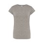 T-shirt de menina lisa de manga curta, ligeiramente ajustada. 100% algodão