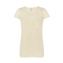 T-shirt de mulher com bolso frontal e gola redonda aberta, 100% algodão