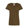 Girl's short-sleeved T-shirt in single jersey and raw round neck, 100% cotton