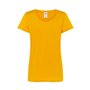 T-shirt de manga curta para menina em jersey simples e gola redonda crua, 100% algodão