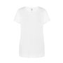 Camiseta de manga corta para chica en punto liso y cuello redondo sin rematar, 100% algodón