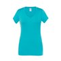 Camiseta de chica con cuello de pico, 100% algodón - Sicilia